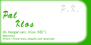 pal klos business card